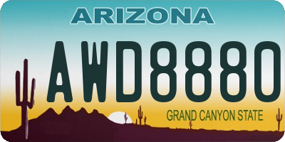 AZ license plate AWD8880