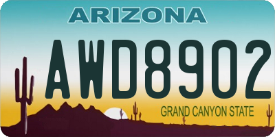 AZ license plate AWD8902