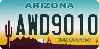 AZ license plate AWD9010