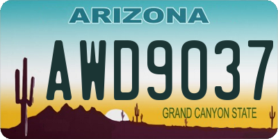 AZ license plate AWD9037