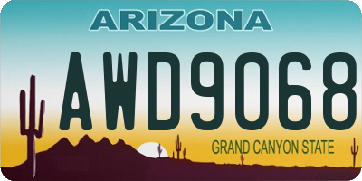 AZ license plate AWD9068