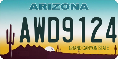 AZ license plate AWD9124