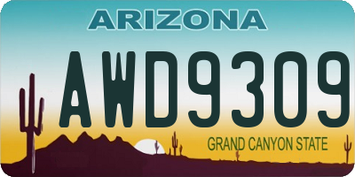 AZ license plate AWD9309