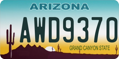 AZ license plate AWD9370