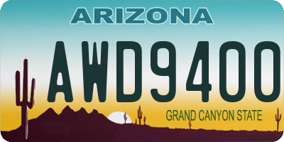 AZ license plate AWD9400