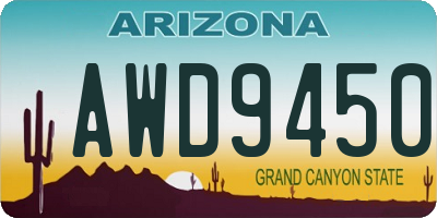 AZ license plate AWD9450