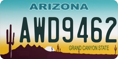 AZ license plate AWD9462