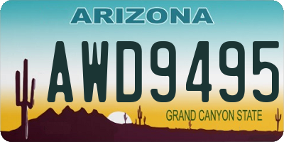 AZ license plate AWD9495