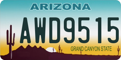 AZ license plate AWD9515
