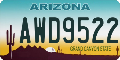 AZ license plate AWD9522