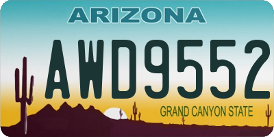 AZ license plate AWD9552