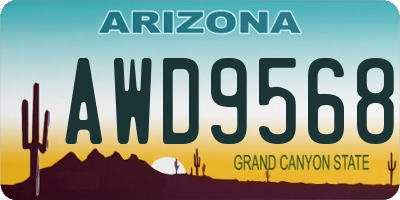 AZ license plate AWD9568