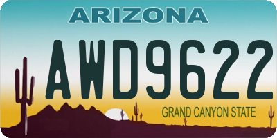 AZ license plate AWD9622
