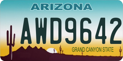 AZ license plate AWD9642