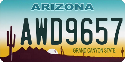 AZ license plate AWD9657
