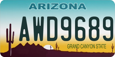 AZ license plate AWD9689