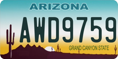 AZ license plate AWD9759