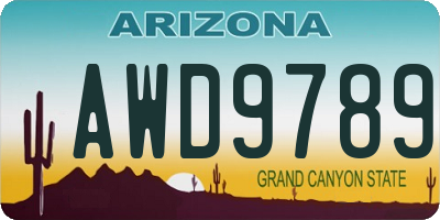 AZ license plate AWD9789