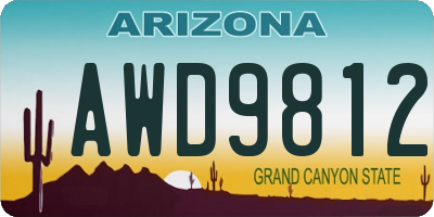 AZ license plate AWD9812