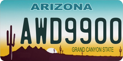 AZ license plate AWD9900