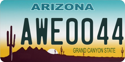 AZ license plate AWE0044