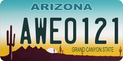 AZ license plate AWE0121