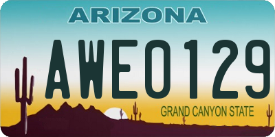 AZ license plate AWE0129