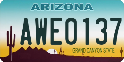 AZ license plate AWE0137