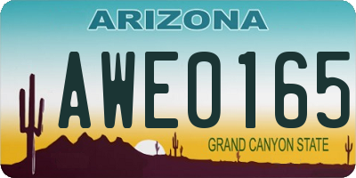AZ license plate AWE0165