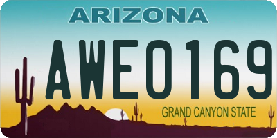 AZ license plate AWE0169