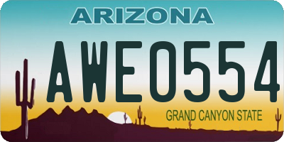 AZ license plate AWE0554
