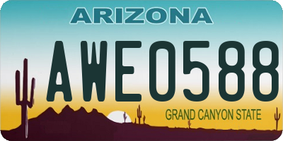 AZ license plate AWE0588