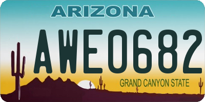 AZ license plate AWE0682