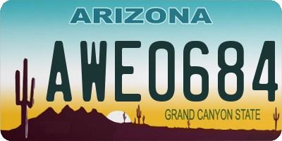 AZ license plate AWE0684