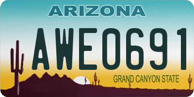AZ license plate AWE0691