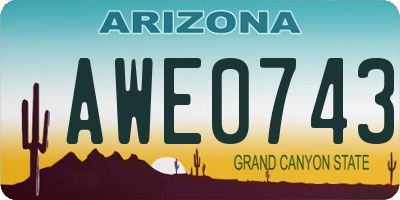 AZ license plate AWE0743