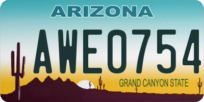 AZ license plate AWE0754