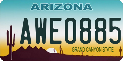 AZ license plate AWE0885