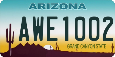 AZ license plate AWE1002