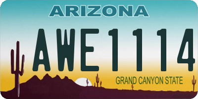 AZ license plate AWE1114