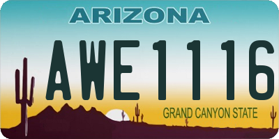 AZ license plate AWE1116