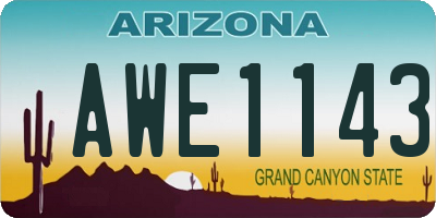 AZ license plate AWE1143