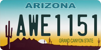AZ license plate AWE1151