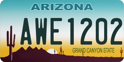 AZ license plate AWE1202