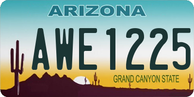 AZ license plate AWE1225