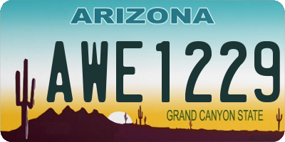 AZ license plate AWE1229