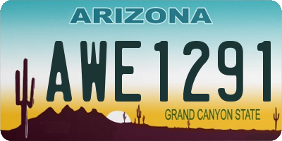 AZ license plate AWE1291