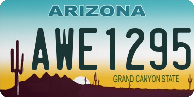 AZ license plate AWE1295