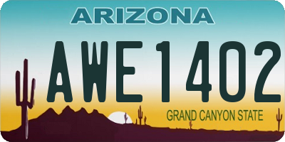 AZ license plate AWE1402