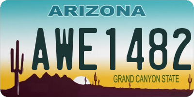 AZ license plate AWE1482